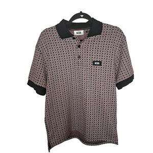 GCDS Polo Size Medium Blue Red Logo‎ Argyle